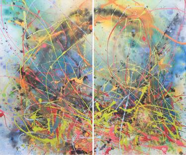 Original Abstract Expressionism Love Mixed Media by Jan Maret Willman