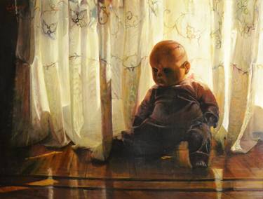Original Figurative Children Paintings by Marco Ortolan