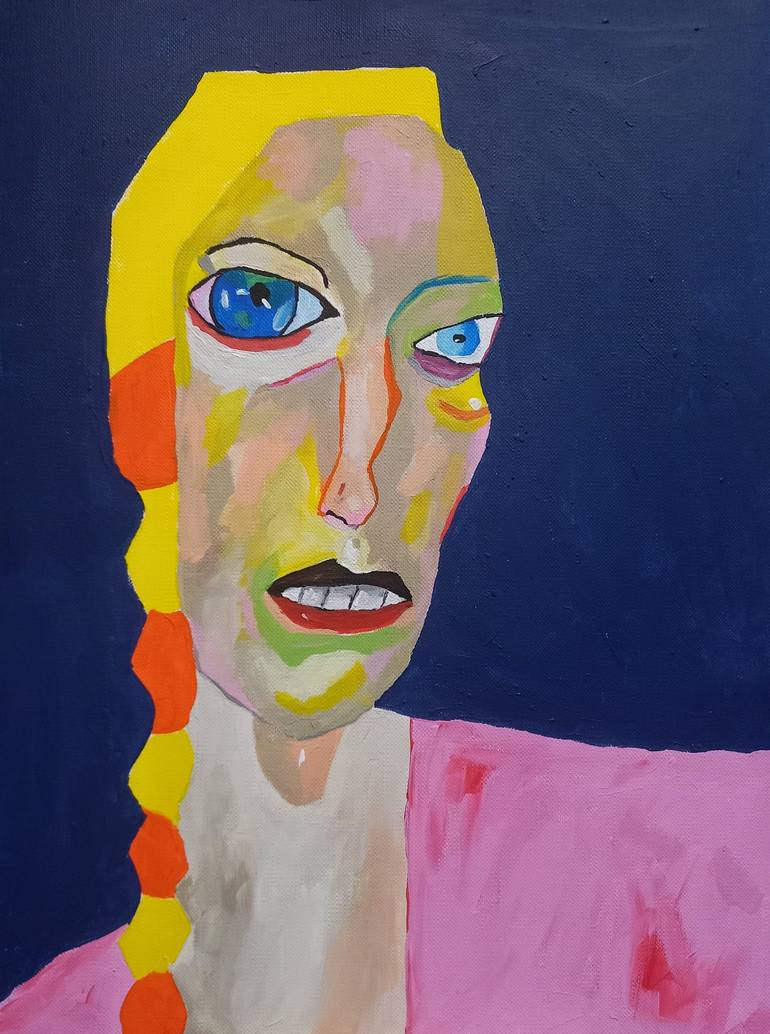 Print of Cubism Portrait Paintings by Burcu Panahi