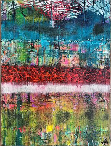 Original Abstract Botanic Painting by Khatis Khatis