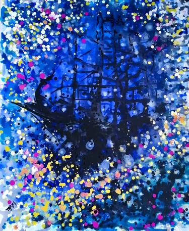 Original Abstract Seascape Printmaking by Diana  Dimova-Traxi
