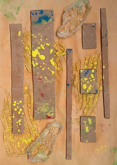 Original Abstract Expressionism Abstract Mixed Media by Diana  Dimova-Traxi