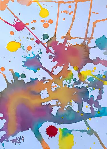 Original Abstract Expressionism Abstract Painting by Diana  Dimova-Traxi