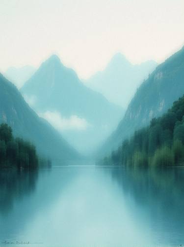 Original Conceptual Landscape Mixed Media by Felipe Hueb