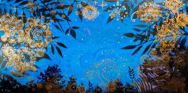 Original Painterly Abstraction Outer Space Paintings by Iva Art