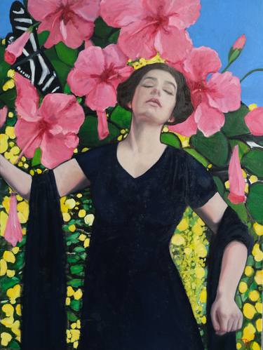 Original Art Nouveau People Painting by Kerry Lisa Davies