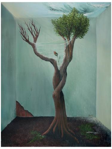 Original Surrealism Tree Paintings by Christine Porath