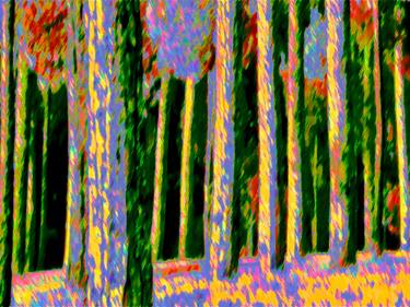 Original Abstract Tree Mixed Media by Mark Ross
