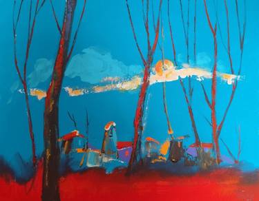 Original Abstract Expressionism Abstract Painting by Todor Marinov