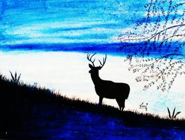 Original Art Deco Nature Painting by Ravi Dhinakaran