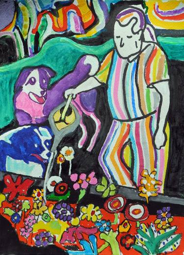 Original Expressionism Garden Drawings by Jill Nassau Rosenberg