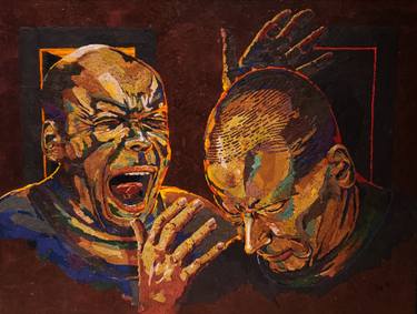 Original Figurative Men Mixed Media by Jan-Frits Obers