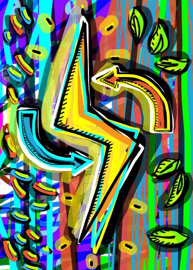 Original Conceptual Technology Mixed Media by Maroula Theofilou