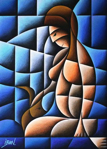 Original Cubism Nude Painting by Iban Van Der Zeyp