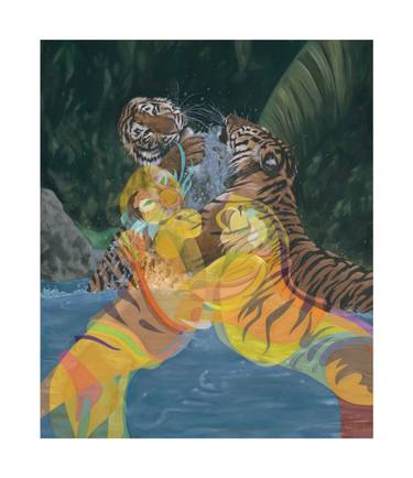 Original Contemporary Cats Printmaking by Cynthia Howard