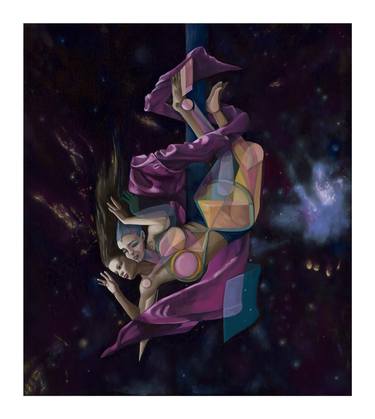 Original Surrealism Outer Space Printmaking by Cynthia Howard