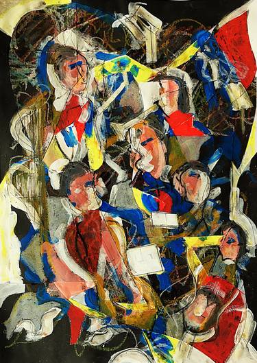 Original Abstract Expressionism Music Painting by Sean Bw Parker