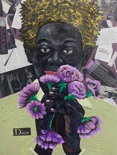 Original Expressionism Men Mixed Media by Kwabena Budu