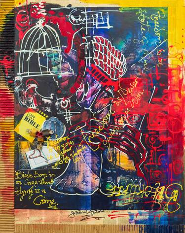 Original Abstract Expressionism Abstract Mixed Media by Akintunde Emmanuel Olalekan 