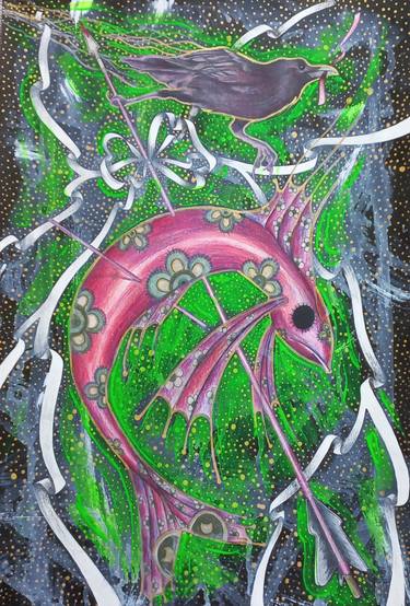 Original Surrealism Nature Painting by Melike Polat Topal