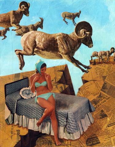 Original Surrealism Animal Collage by Ray Sell