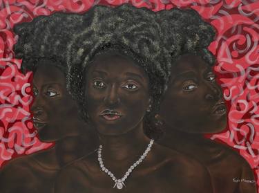 Original Realism Women Mixed Media by Oluwafemi Akanmu
