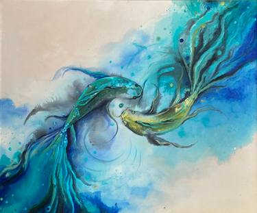 Print of Modern Fish Paintings by Pranvera Sylejmani