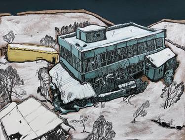 Original Expressionism Cities Drawings by Raffi Ghazaryan