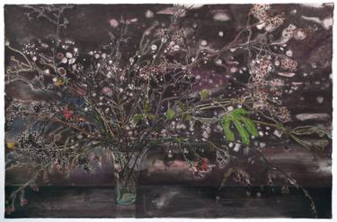 Original Impressionism Floral Drawings by Alice Brasser