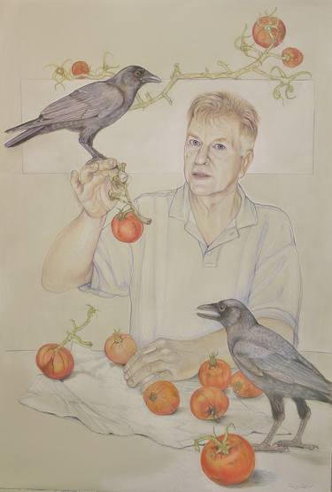 Original Figurative Food Drawings by Donalee Peden Wesley