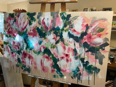 Original Abstract Expressionism Floral Painting by Eliza Evans