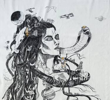 Original Contemporary Religious Drawings by Raksha S