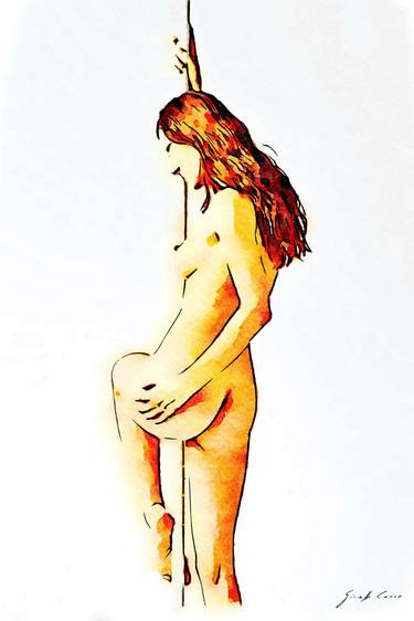 Original Documentary Nude Mixed Media by Giuseppe Cocco
