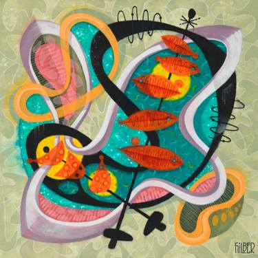 Original Conceptual Abstract Painting by Hilber Nelson