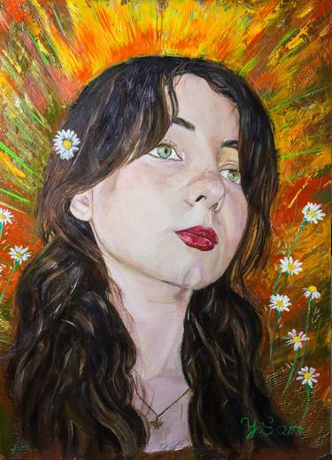 Original Expressionism Women Painting by Younes Sari