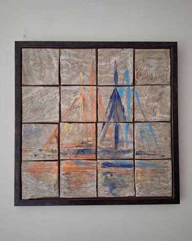 Original Abstract Expressionism Boat Sculpture by Elif Lewis