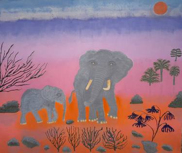 Original Abstract Animal Painting by Aliya Shakirova