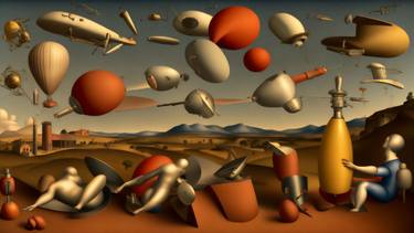 Original Surrealism Landscape Mixed Media by Sergey Yablonsky