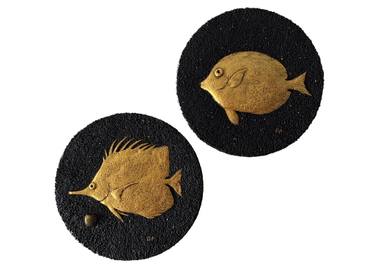 Original Contemporary Fish Mixed Media by Bara Puletz