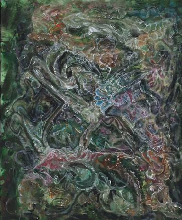 Original Surrealism Abstract Painting by David Shaw