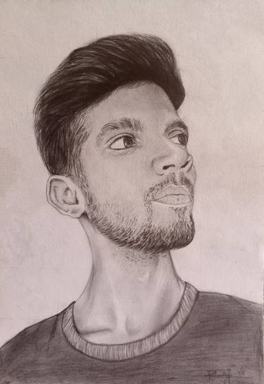 Original Realism Men Drawing by Raj Maheshwari
