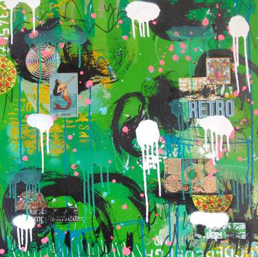 Original Abstract Expressionism Abstract Mixed Media by Lorette C Luzajic