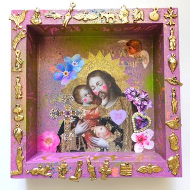 Original Art Nouveau Religion Mixed Media by Lorette C Luzajic