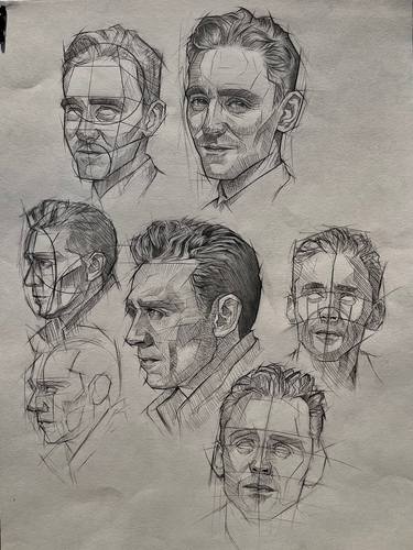 Original Abstract Portrait Drawing by Gorams Hil
