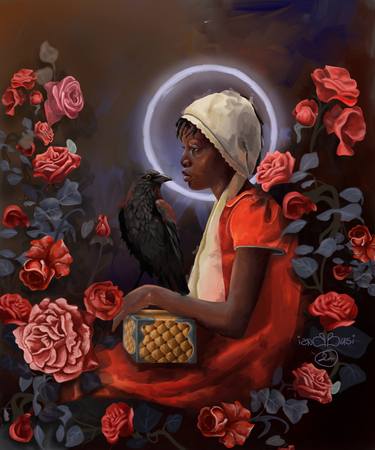 Original Art Deco Classical Mythology Paintings by Bassey Eshiet