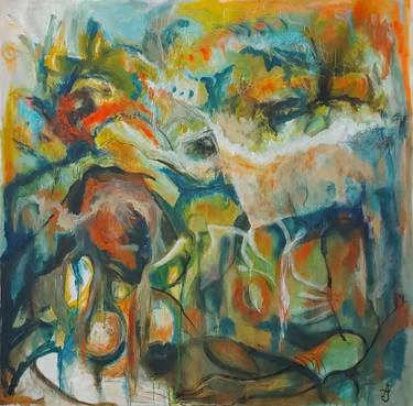 Original Abstract Expressionism Abstract Painting by Adina Sisca