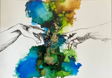 Original Abstract Expressionism Abstract Mixed Media by Maryam Adeel Munir