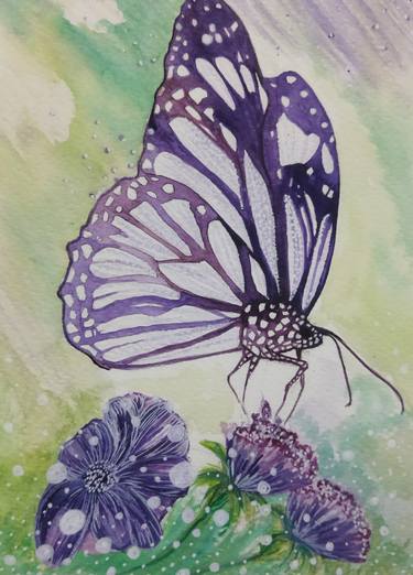 Original Art Deco Animal Painting by Yahya Yüksel