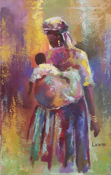 Original Contemporary Family Paintings by Alex Mensah