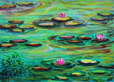 Original Abstract Expressionism Landscape Paintings by Vics Art